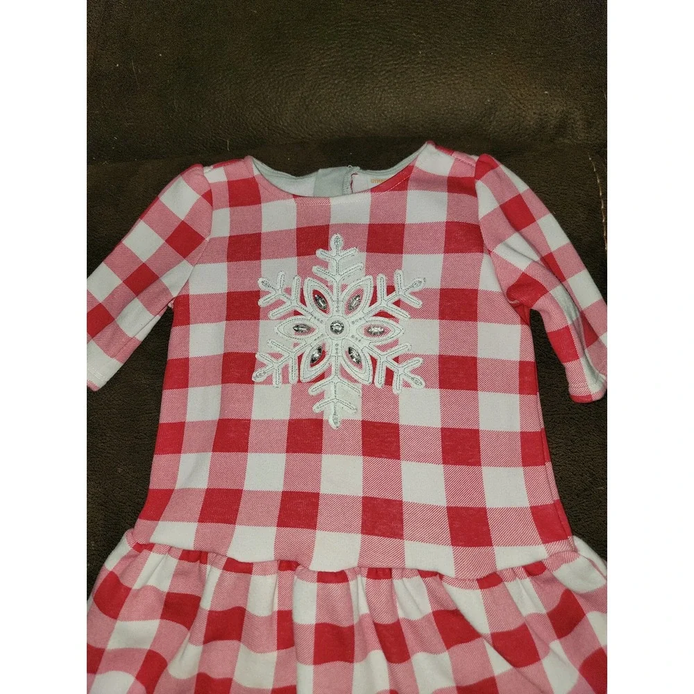 Gymboree north pole party holiday Christmas‎ snowflake plaid dress size 2t